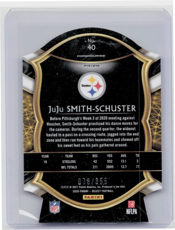 2020 Select JuJu Smith-Schuster Maroon Prizm Die Cut #40 Steelers - Image 3