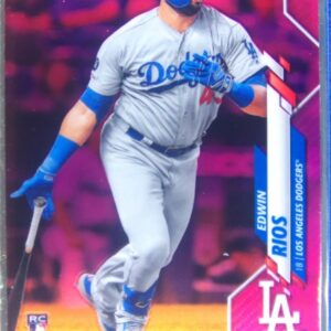 2020 Topps Chrome Edwin Rios Pink Refractor RC #95 Dodgers