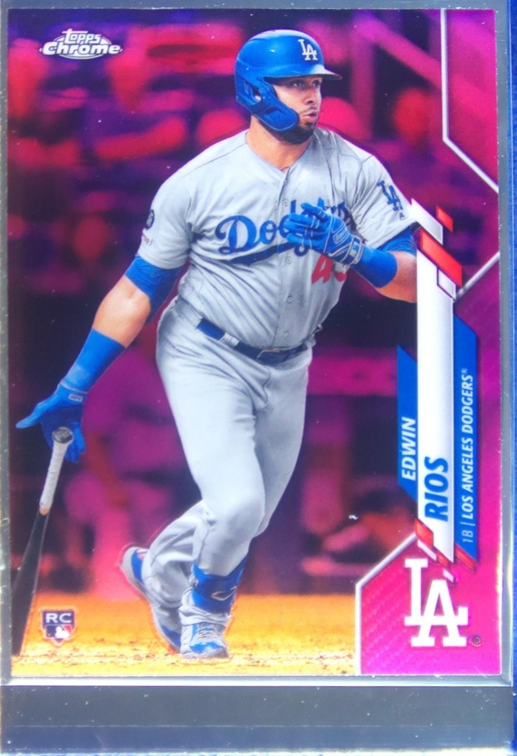 2020 Topps Chrome Edwin Rios Pink Refractor RC #95 Dodgers