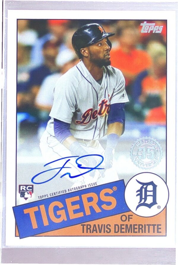 2020 Topps Travis Demeritte Auto #85A-TD Tigers 1985 Topps 35th Anniversary