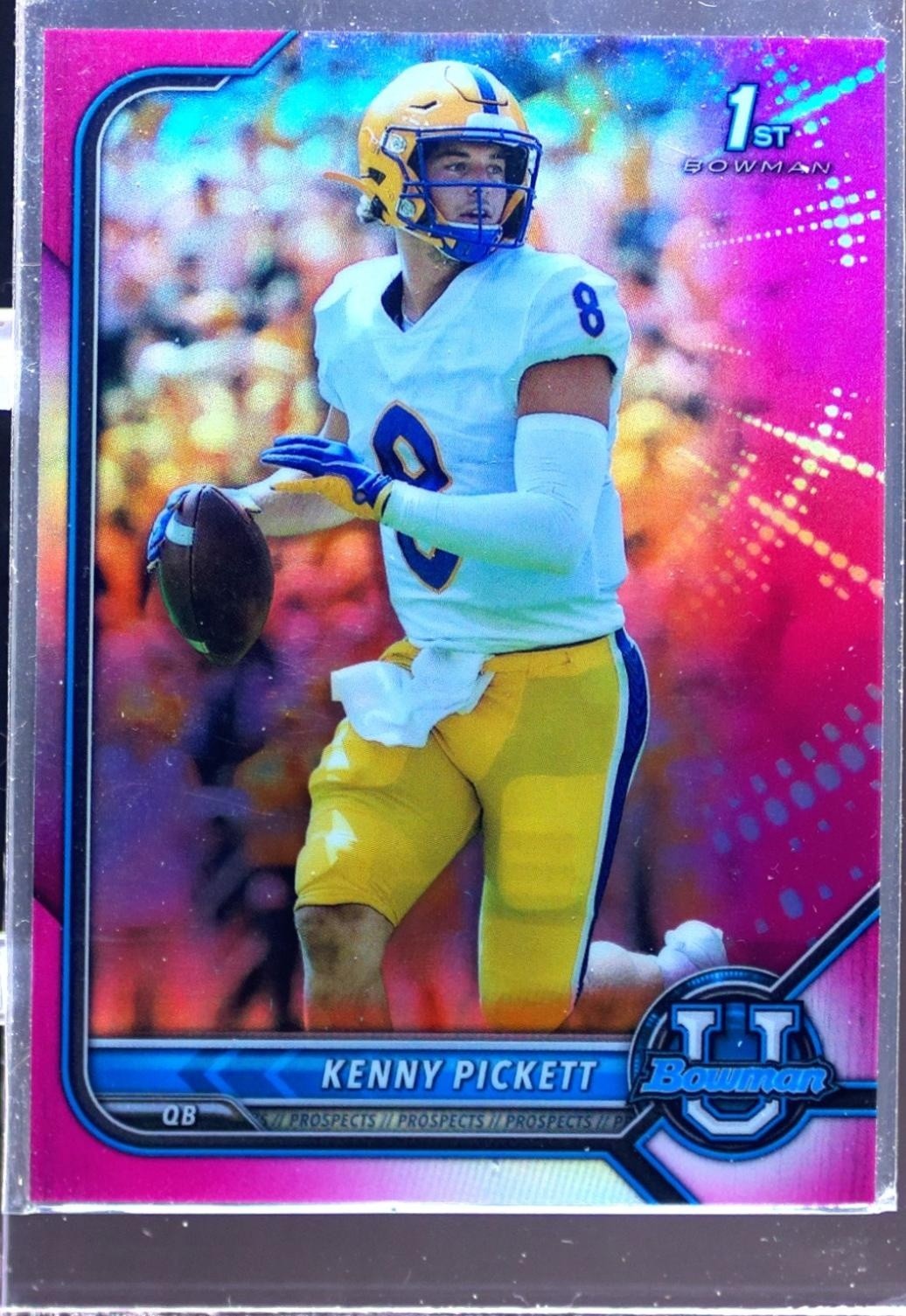 2021 Bowman University Kenny Pickett Chrome Pink #65 Panthers First Bowman