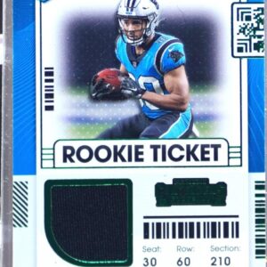 2021 Contenders Chuba Hubbard RC JSY #RTS-CHU Panthers Rookie Ticket Swatches
