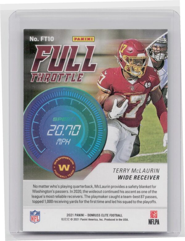 2021 Donruss Elite Terry McLaurin #FT10 Team Full Throttle Pink - Image 3