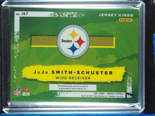 2021 Donruss JuJu Smith-Schuster MEM SN100 #JK7 Steelers Jersey Kings Studio Ser - Image 3