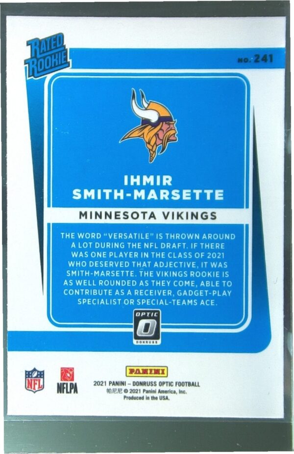 2021 Donruss Optic Ihmir Smith-Marsette RC #241 Vikings - Image 3