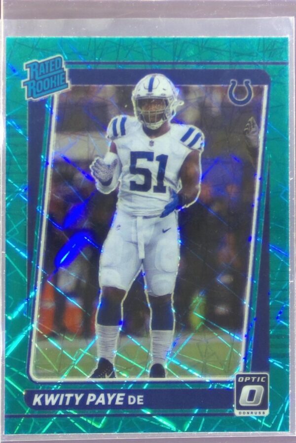 2021 Donruss Optic Kwity Paye Green Velocity RC #248 Colts