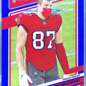 2021 Donruss Rob Gronkowski Press Proof Blue #104 Buccaneers