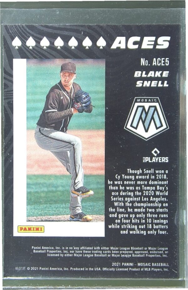 2021 Mosaic Blake Snell #ACE5 Padres Aces - Image 3