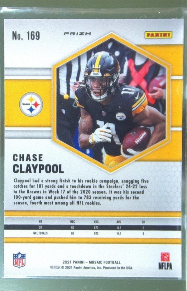 2021 Mosaic Chase Claypool Prizm Silver #169 Steelers - Image 3