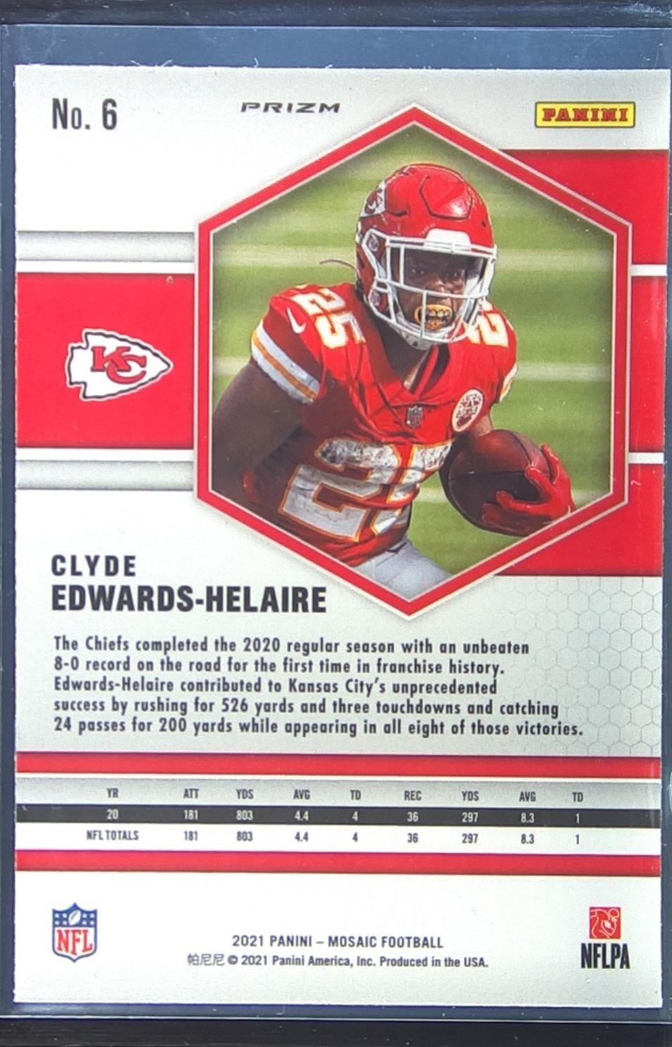 2021 Mosaic Clyde Edwards-Helaire Prizm Camo Pink #6 Chiefs - Image 3