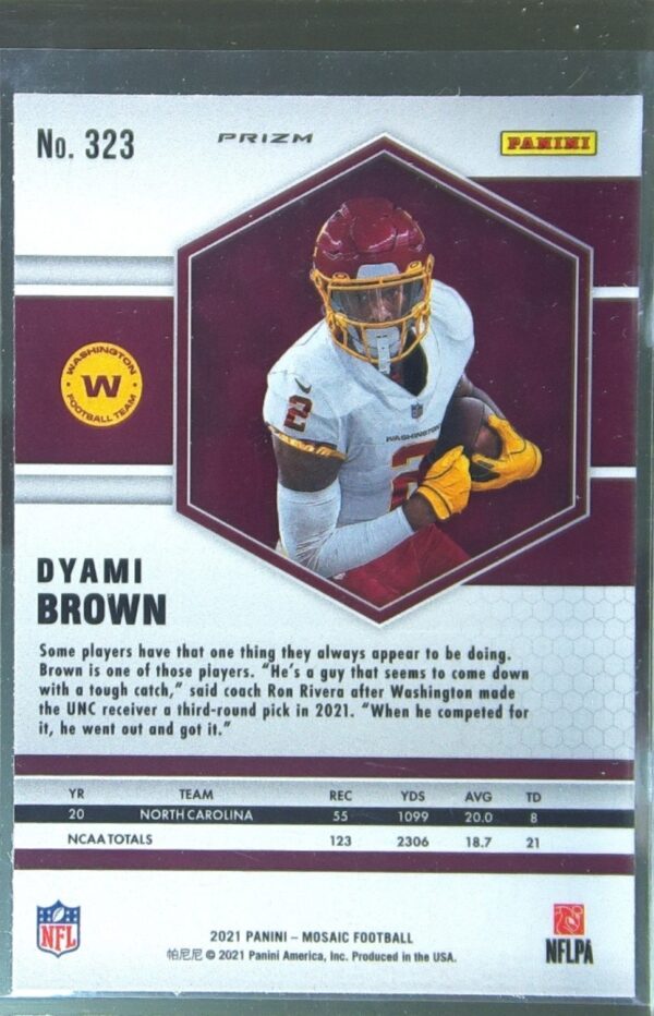 2021 Mosaic Dyami Brown Prizm Reactive Orange #323 Team - Image 3