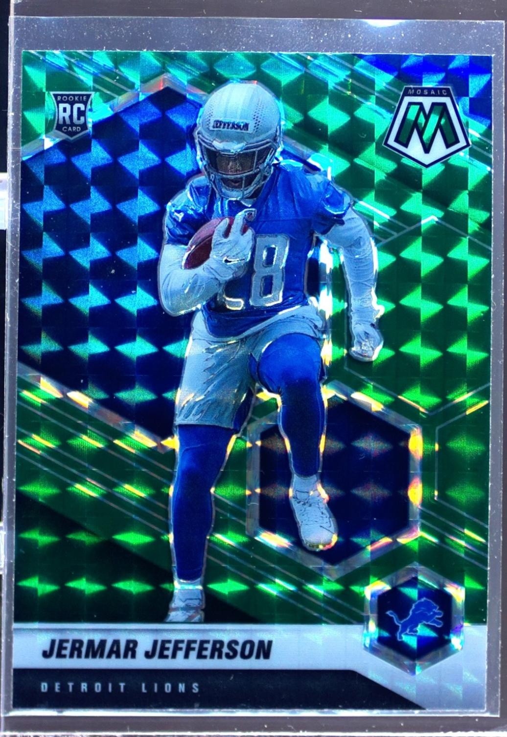 2021 Mosaic Jermar Jefferson Prizm Green RC #375 Lions
