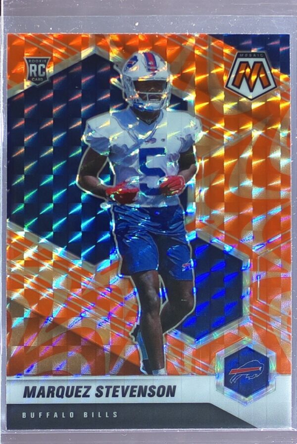2021 Mosaic Marquez Stevenson Prizm Reactive Orange RC #390 Bills