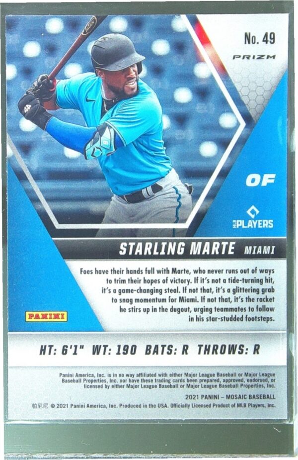 2021 Mosaic Starling Marte Mosaic #49 Marlins - Image 3