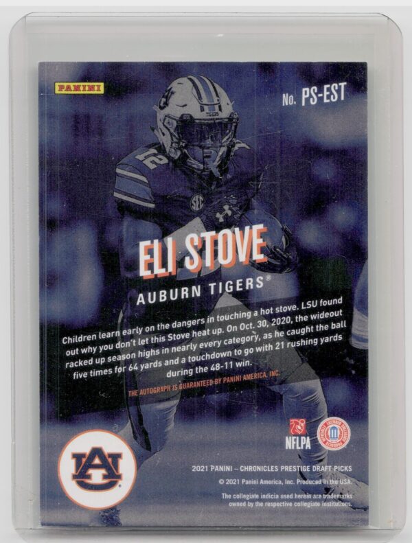 2021 Panini Chronicles Draft Picks Eli Stove AU #PS-EST Tigers Prestige Xtra Poi - Image 3