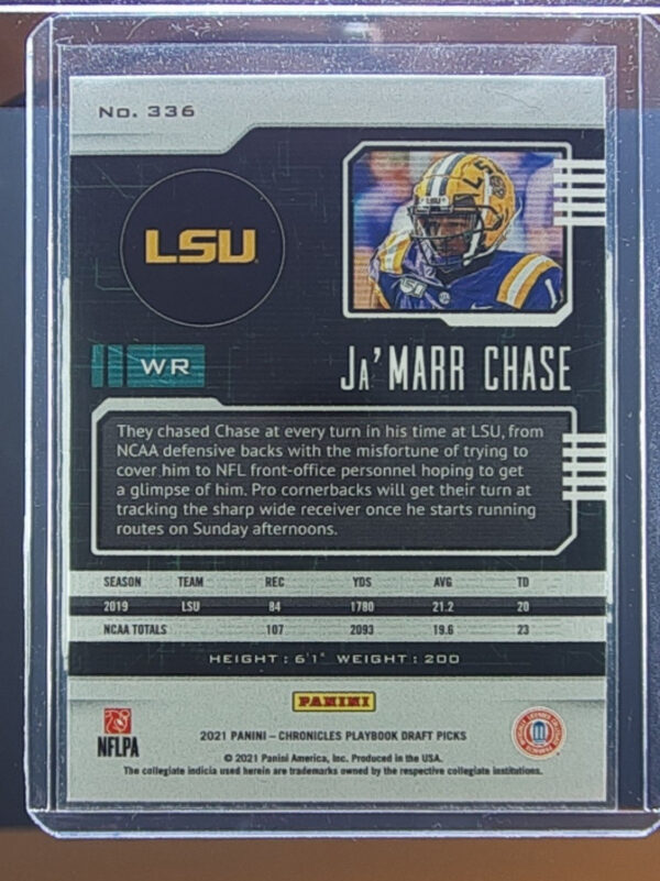 2021 Panini Chronicles Draft Picks Ja'Marr Chase #336 Tigers - Image 3