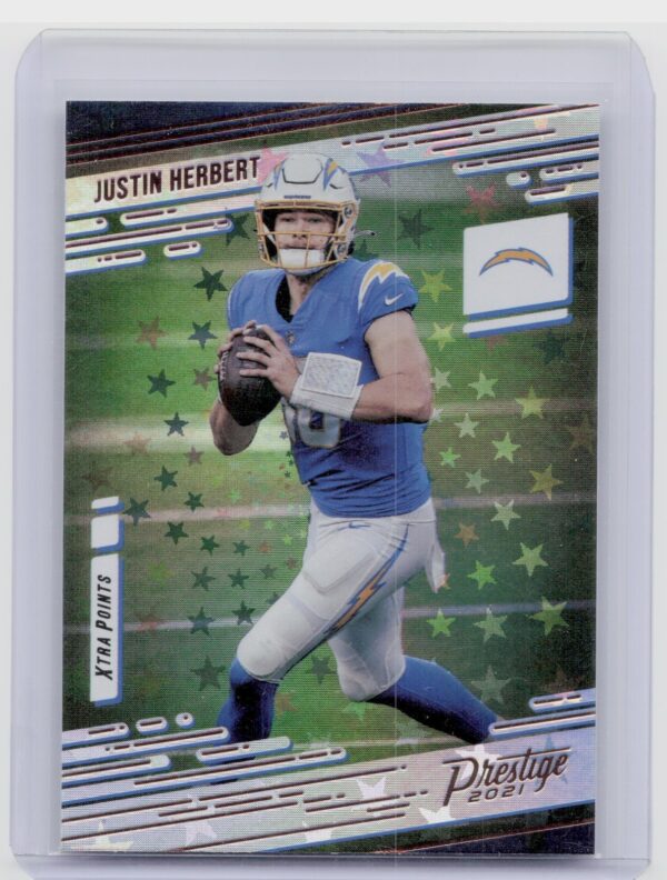 2021 Panini Prestige Justin Herbert Xtra Points Astral #192 Chargers
