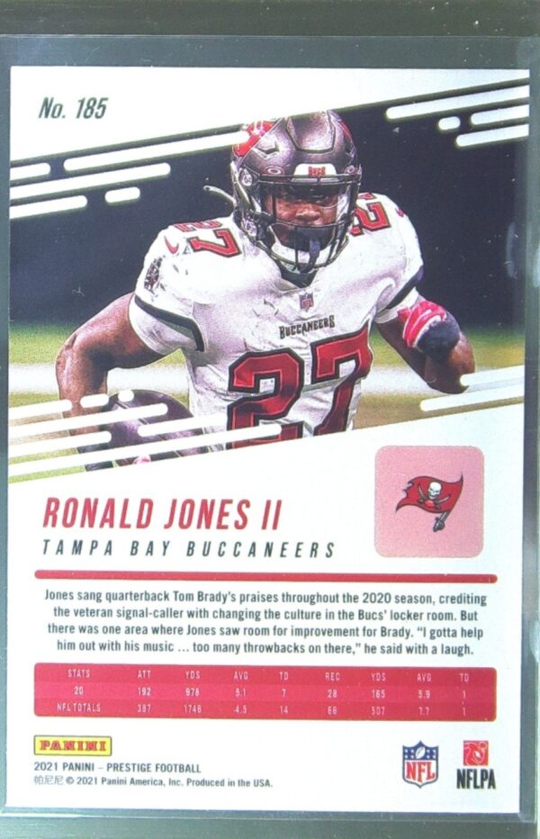 2021 Panini Prestige Ronald Jones II Xtra Points Diamond #185 Buccaneers - Image 3