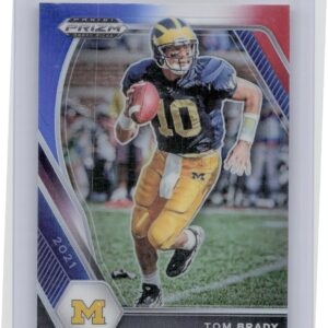 2021 Panini Prizm Draft Picks Collegiate Tom Brady Red White and Blue #6 Wolveri