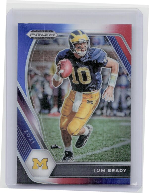 2021 Panini Prizm Draft Picks Collegiate Tom Brady Red White and Blue #6 Wolveri