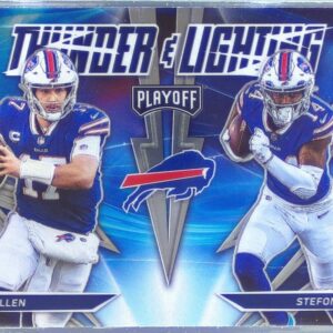 2021 Playoff Josh Allen / Stefon Diggs #TL-8 Bills Thunder & Lightning