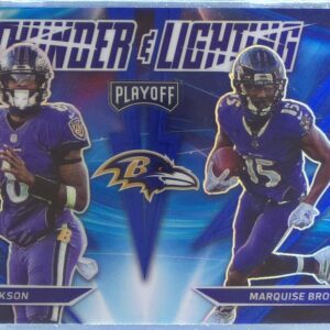 2021 Playoff Lamar Jackson / Brown #TL-6 Ravens Thunder & Lightning Blue
