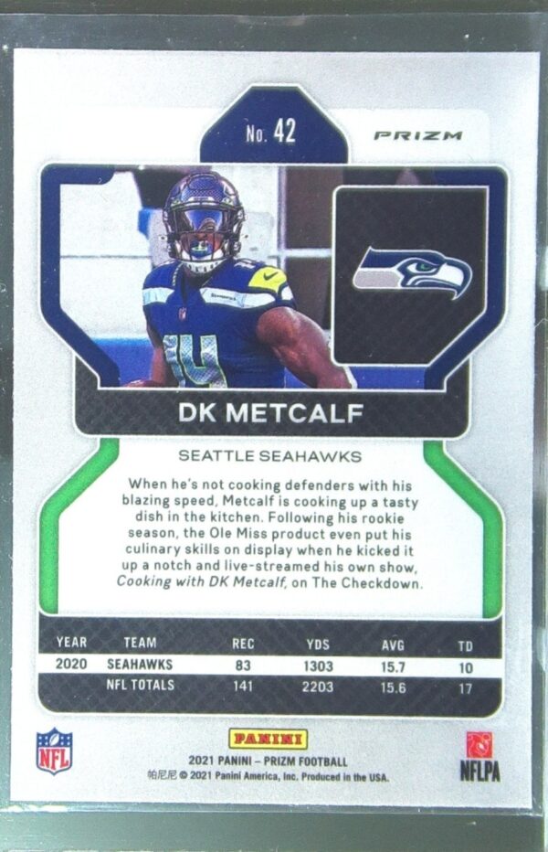 2021 Prizm DK Metcalf Red Ice #42 Seahawks - Image 3