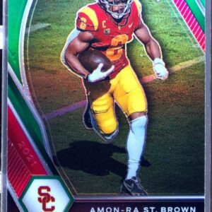2021 Prizm Draft Picks Amon-Ra St. Brown Green RC #133 Trojans
