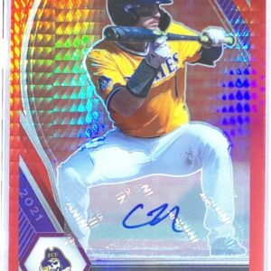 2021 Prizm Draft Picks Connor Norby Auto #PDP41 Pirates Hyper Red and Purple