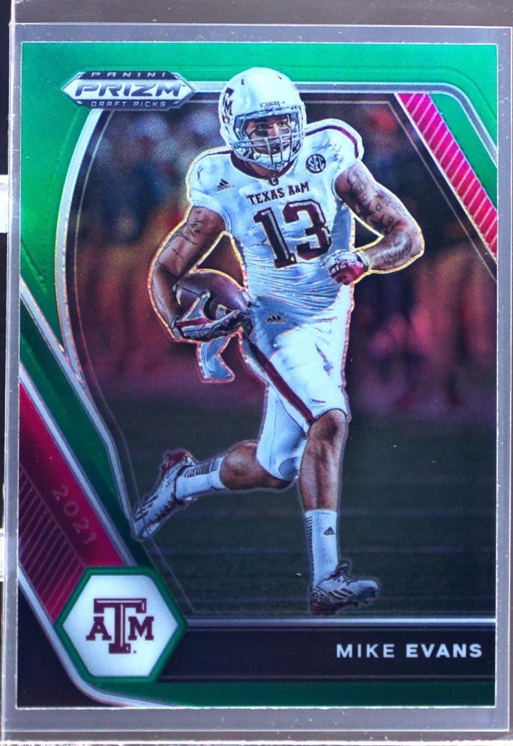 2021 Prizm Draft Picks Mike Evans Green #64 Aggies