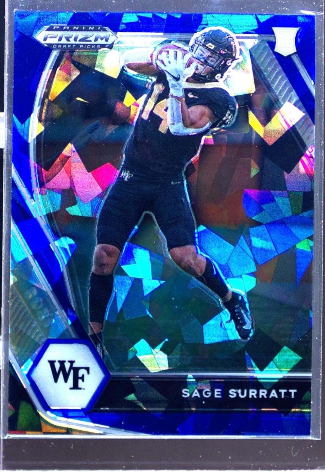 2021 Prizm Draft Picks Sage Surratt Blue Ice /99 RC #134 Deacons