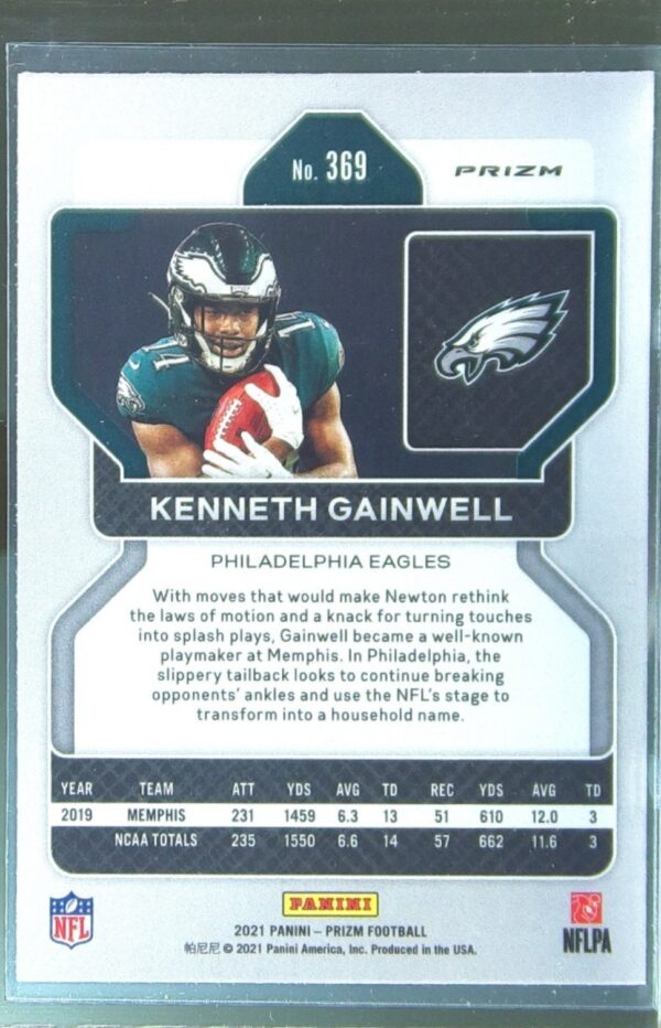 2021 Prizm Kenneth Gainwell Red Ice RC #369 Eagles - Image 3