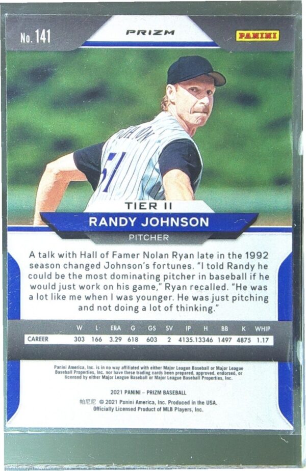 2021 Prizm Randy Johnson Red/White/Blue Prizm #141 Diamondbacks - Image 3
