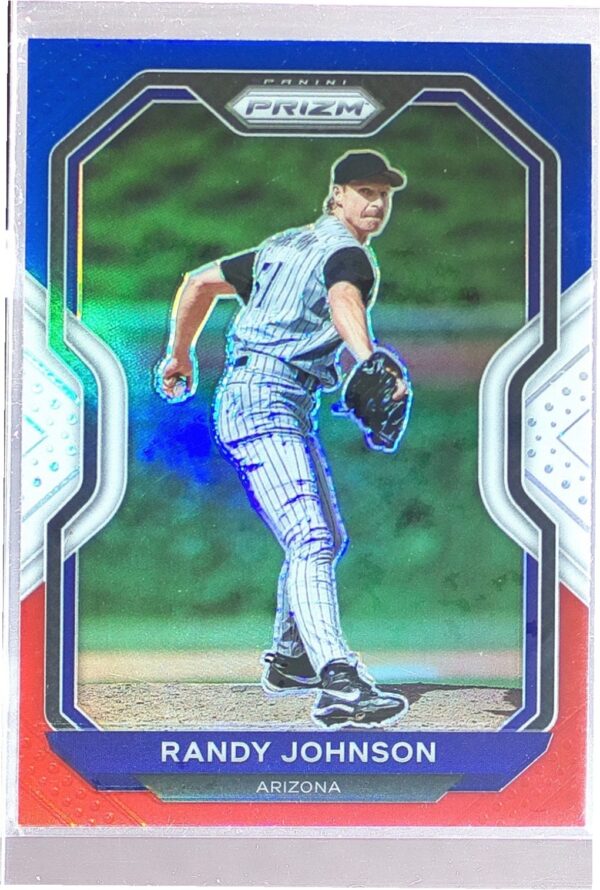 2021 Prizm Randy Johnson Red/White/Blue Prizm #141 Diamondbacks