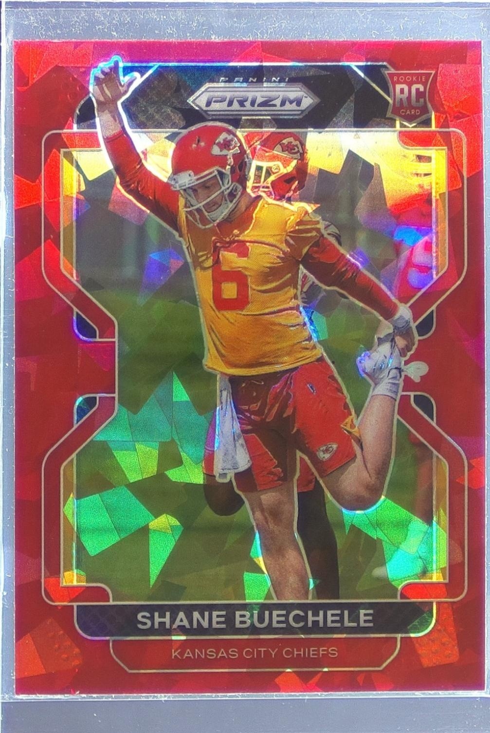 2021 Prizm Shane Buechele Red Ice RC #396 Chiefs