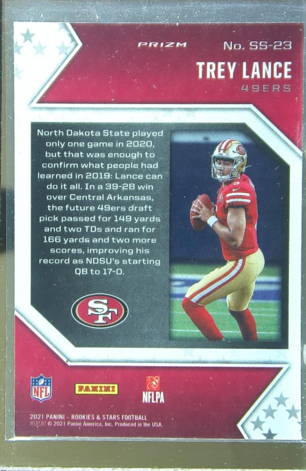 2021 Rookies & Stars Trey Lance RC #SS-23 49ers Star Studded Red Plaid - Image 3