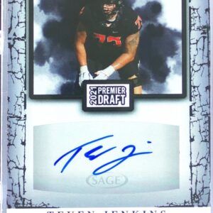 2021 SAGE Premier Draft Teven Jenkins Auto #A180 Cowboys Autographs Black