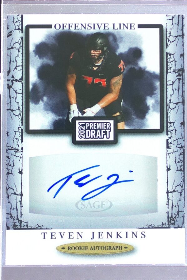 2021 SAGE Premier Draft Teven Jenkins Auto #A180 Cowboys Autographs Black