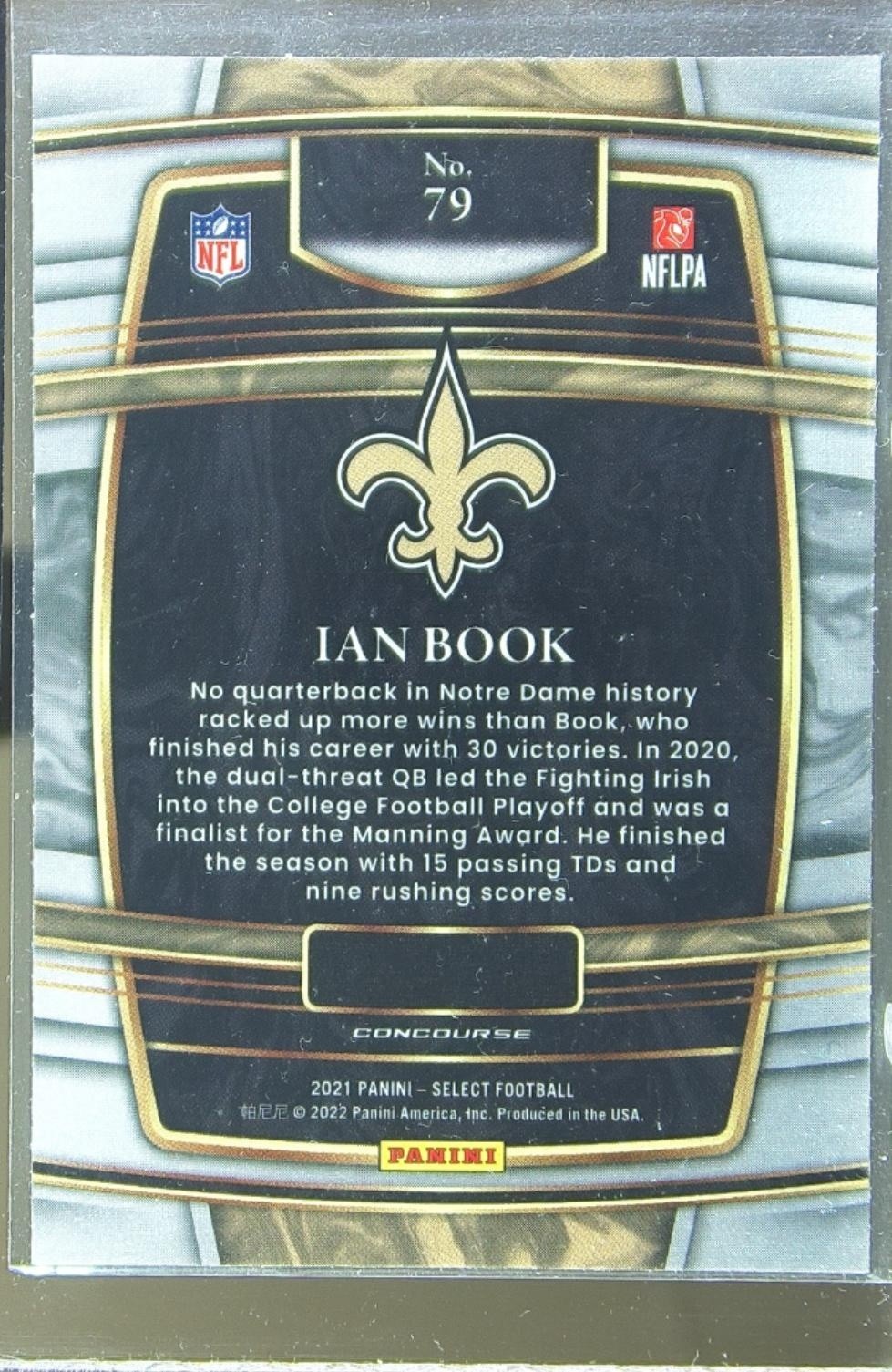 2021 Select Ian Book RC #79 Saints - Image 3