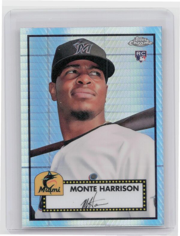 2021 Topps Chrome Platinum Anniversary Monte Harrison Prism Refractor #52 Marlin