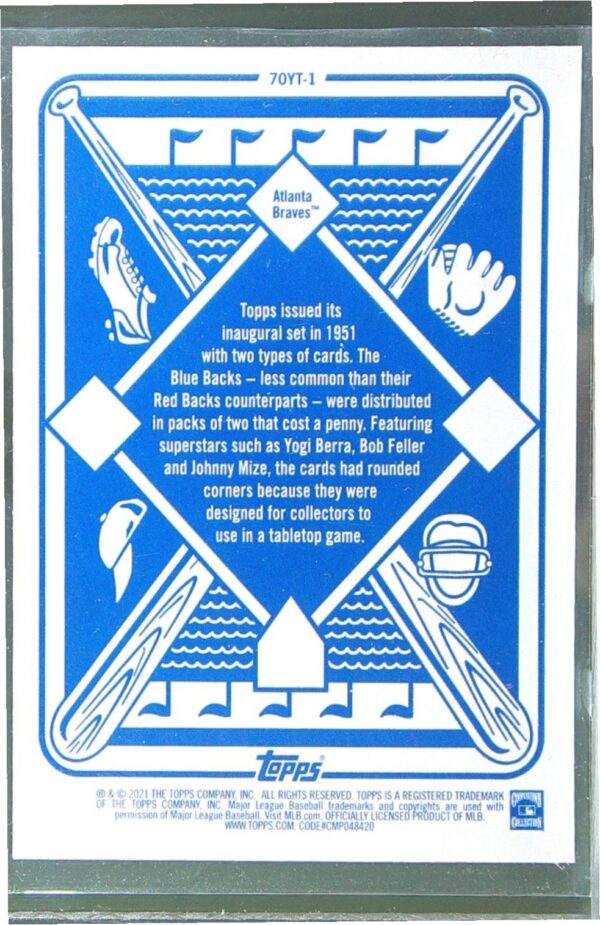 2021 Topps Update Greg Maddux #70YT-1 Braves 70 Years of Topps Baseball - Image 3