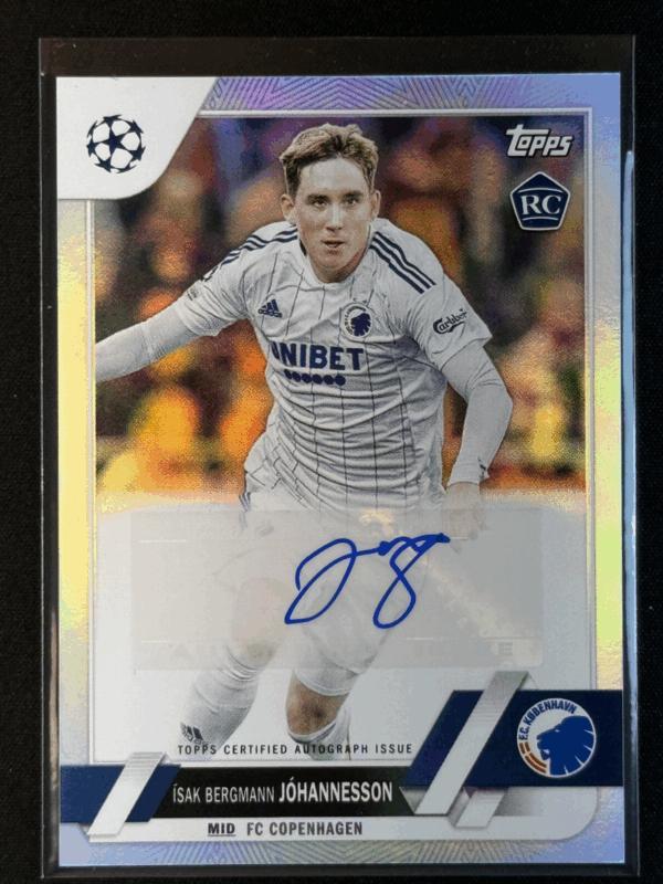 2022-23 Topps UEFA Club Isak Bergmann Johannesson Autograph Auto Rookie RC FC Co