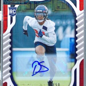 2022 Absolute Derek Stingley JR. Auto /50 #158 Texans Signature RC Red Squares
