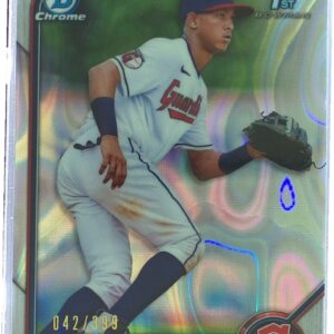 2022 Bowman Chrome Fran Alduey /399 #BCP-39 Guardians Chrome Prospects Lava