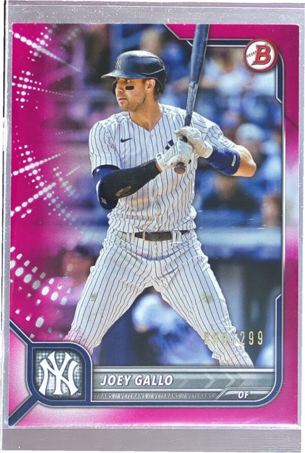 2022 Bowman Joey Gallo Fuchsia /299 #8 Yankees