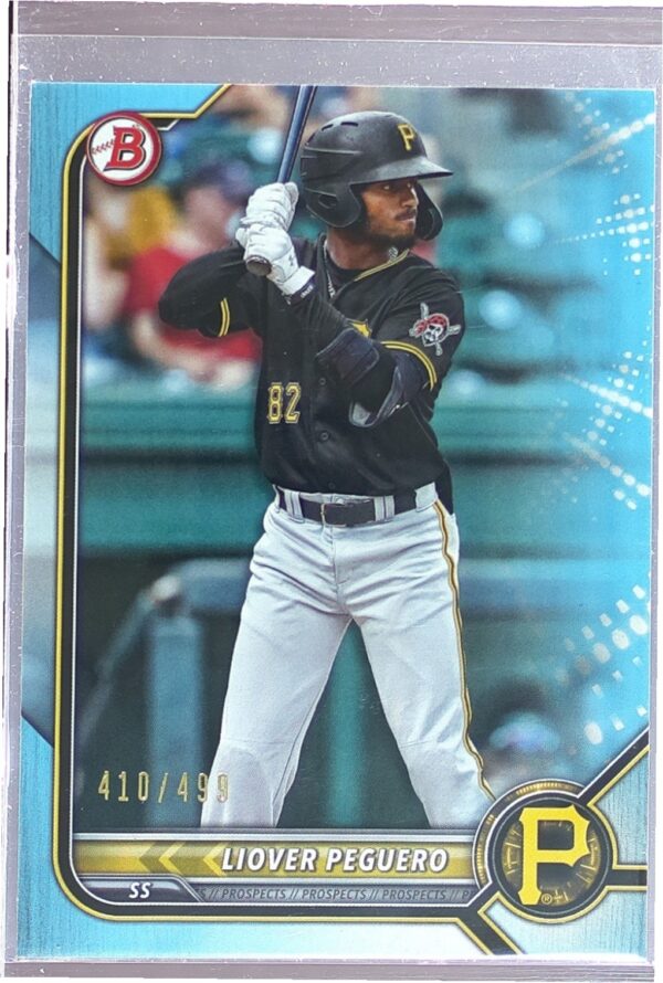 2022 Bowman Liover Peguero /499 #BP-34 Pirates Prospects Sky Blue