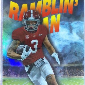 2022 Bowman University Chrome Jermaine Burton RC #RM-13 Tide Ramblin' Man