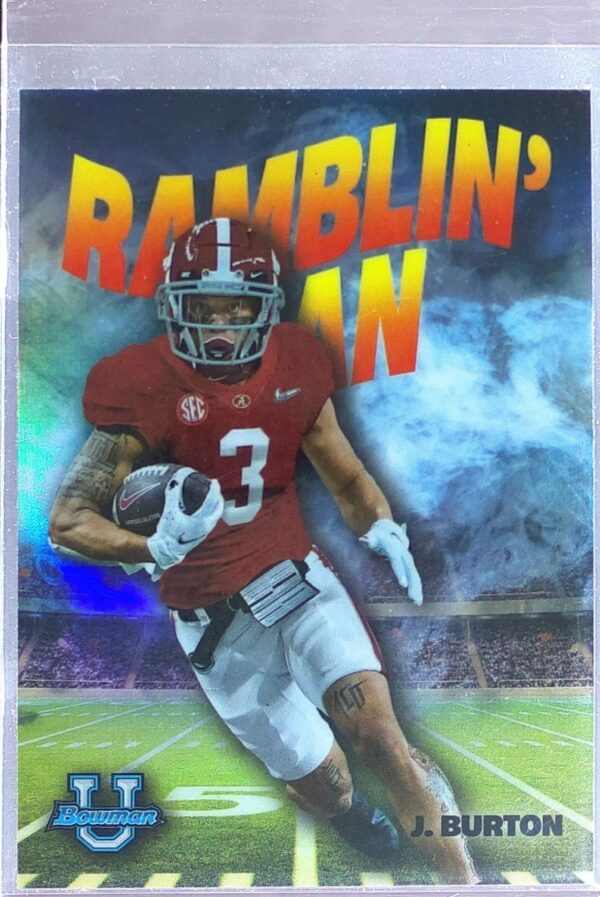 2022 Bowman University Chrome Jermaine Burton RC #RM-13 Tide Ramblin' Man