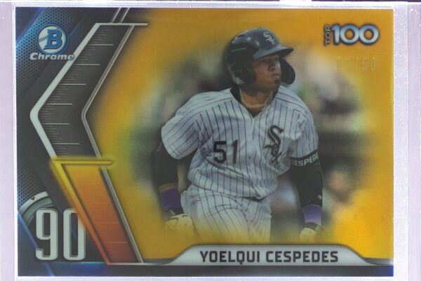 2022 Bowman Yoelqui Cespedes /50 #BTP-90 Bowman Scouts' Top 100 Gold Refractor