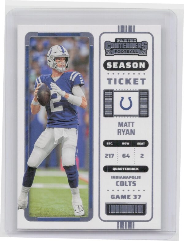 2022 Contenders Matt Ryan Season Ticket #43 Colts
